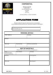 APPLICATION FORM APPLICATION FORM - Bandvulc