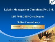 Online ISO 9001 consulting methodology - Lakshy