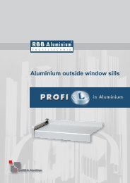 Aluminium outside window sills - RÂ·BÂ·B Aluminium Profiltechnik AG