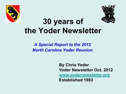 30 years of YNL - Yoder Family Information