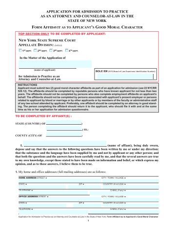 character good moral affidavit attestation form department florida child care applicant
