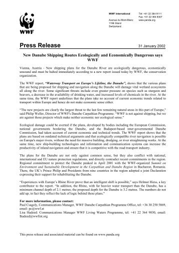 WWF Press Release - Zinke Environment Consulting