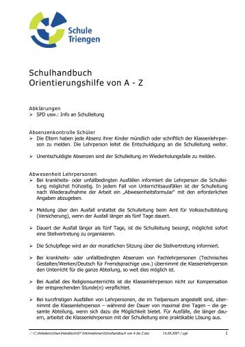 Schulhandbuch von A bis Z.pdf - Schule Triengen