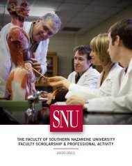 Faculty Scholarship and Professional Activity - Southern Nazarene ...