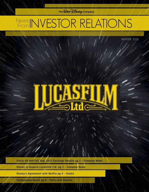 Walt Disney Company Investor Relations INVESTOR RELATIONS - The Walt Disney Company