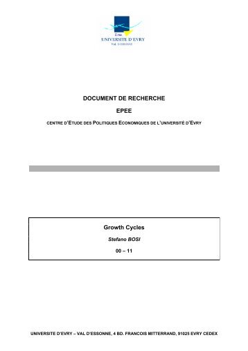 DOCUMENT DE RECHERCHE EPEE Growth Cycles