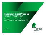 Investor presentation - Resolute Forest Products