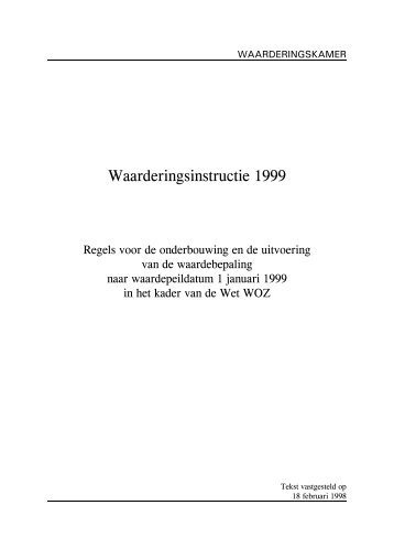 Waarderingsinstructie 1999 (pdf) - Waarderingskamer