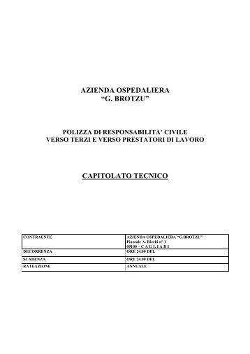 Scarica Capitolato tecnico rettificato - Azienda ospedaliera G. Brotzu