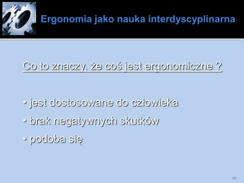 Ergonomia jako nauka interdyscyplinarna