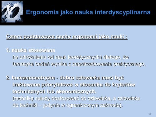 Ergonomia jako nauka interdyscyplinarna