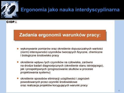 Ergonomia jako nauka interdyscyplinarna