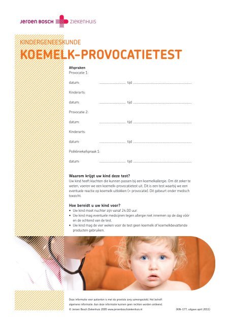 KoemelK-provocatietest - Jeroen Bosch Ziekenhuis