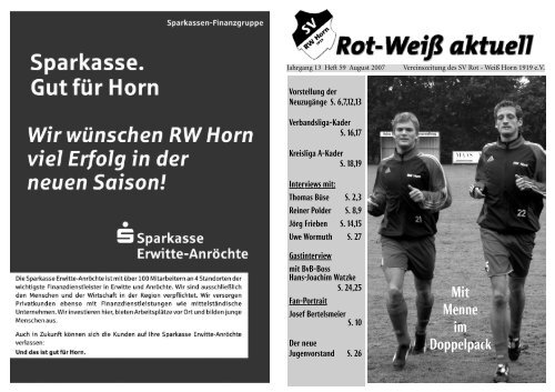 Mit Menne im Doppelpack - Rot-WeiÃŸ Horn