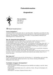 Patientinformation Akupunktur