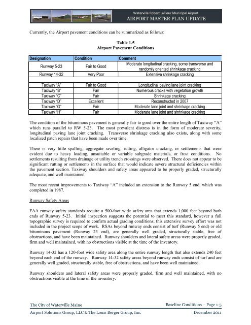 Airport Master Plan 2012 - City of Waterville