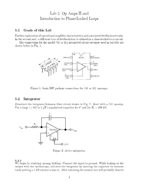Lab 5: Op Amps II and Introduction to Phase-Locked Loops 5.1 ...