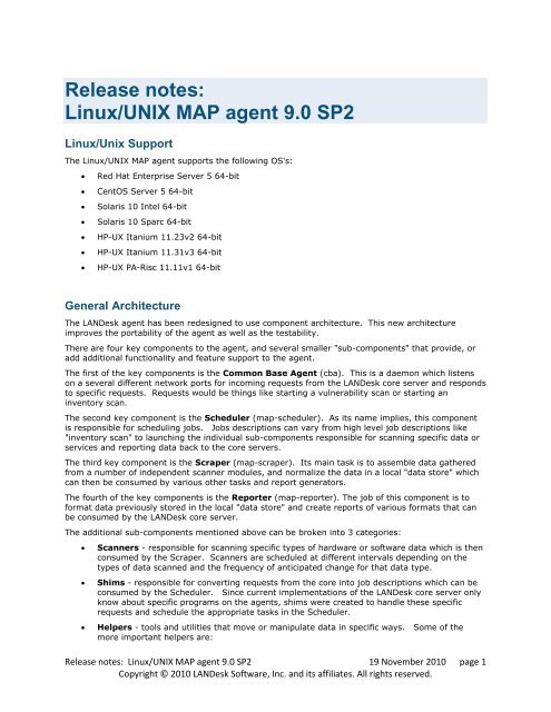 Linux/UNIX MAP agent 9.0 SP2 - Community - LANDesk