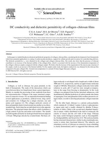 DC conductivity and dielectric permittivity of collagenâchitosan films