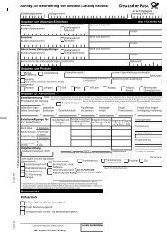 Auftrag zur Beförderung von Infopost/Katalog national