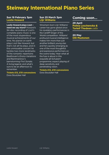 WHAT'S ON SPRING 2012 - Royal Welsh College of Music & Drama