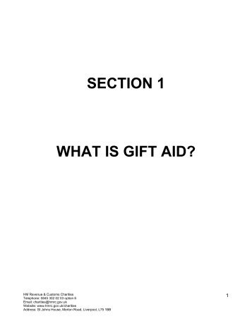 SECTION 1 WHAT IS GIFT AID? - Diocese of Blackburn