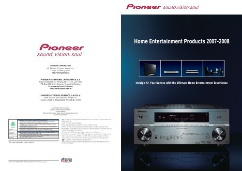 Home Entertainment Products 2007-2008 - Pioneer