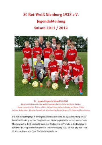 SC Rot-WeiÃŸ Nienborg 1923 eV Jugendabteilung Saison 2011 / 2012