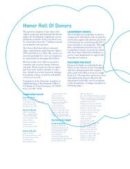 Honor Roll of Donors 2006 - FAAO