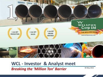 WCL - Investor & Analyst meet - Welspun Corp Ltd.