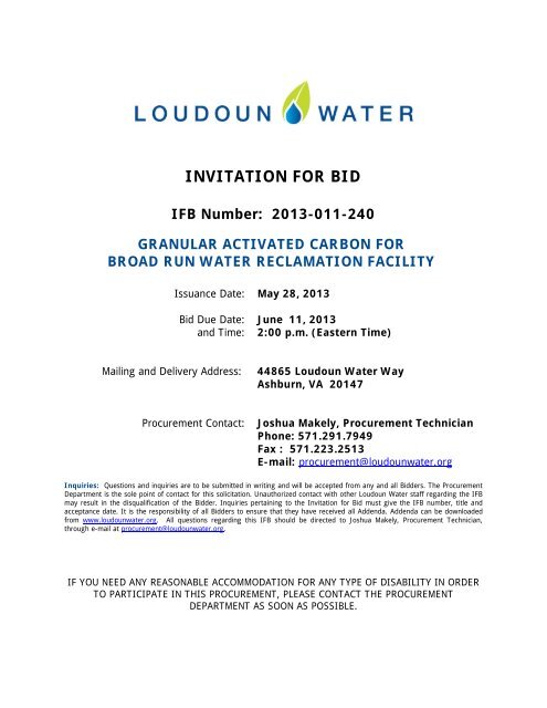 View Bid - Loudoun Water