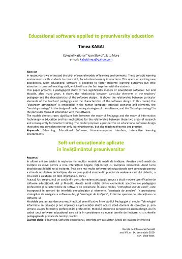 Educational software applied to preuniversity education Soft-uri ...