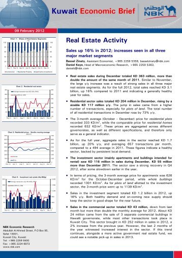Kuwait Economic Brief Real Estate Activity - National Bank of Kuwait