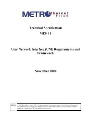 User Network Interface (UNI) Requirements and Framework - MEF