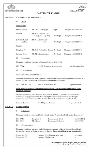 Force Orders 3405B dated 2012-09-06.pdf - Jamaica Constabulary ...