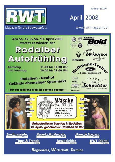 April 2008 - RWT - Magazin für die Südwestpfalz