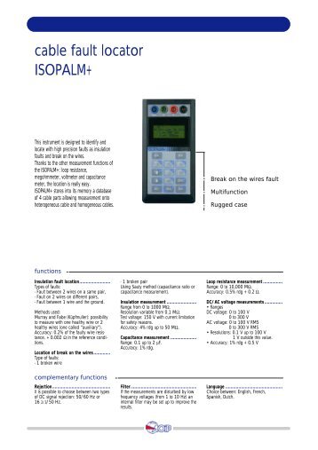 cable fault locator ISOPALM+ - Thermo-Electra