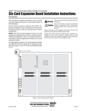 920i Six Card Expansion Board Installation Instructions - Rice Lake ...