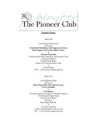 Menu One - The Pioneer Club