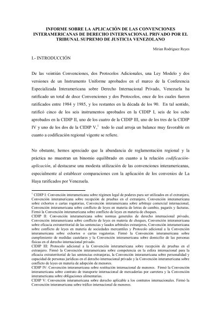 informe preliminar sobre la aplicaciÃ³n de las convenciones ...