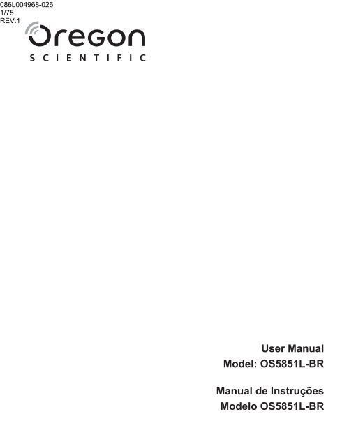 OS5851L-BR Manual de Instruções Modelo ... - Oregon Scientific