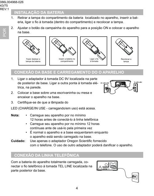 OS5851L-BR Manual de Instruções Modelo ... - Oregon Scientific