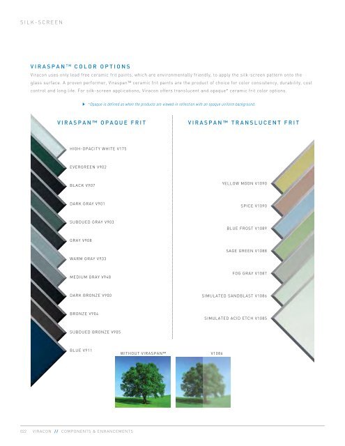 Viracon Spandrel Glass Color Chart