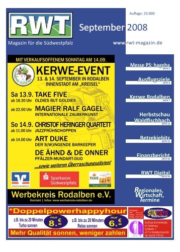 September - RWT - Magazin für die Südwestpfalz