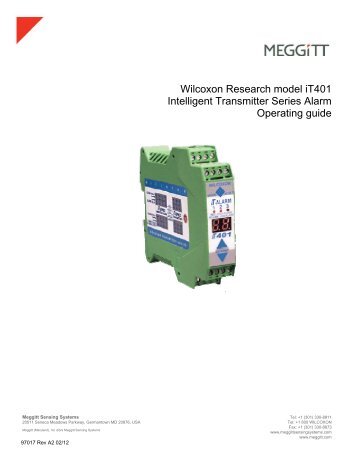 iT401 relay alarm manual - Wilcoxon Research