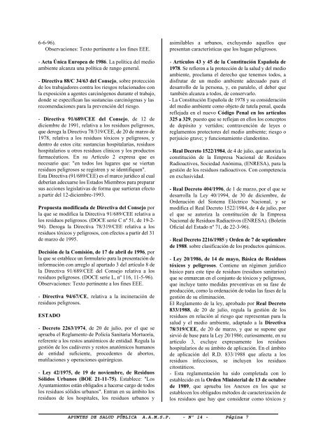 Apuntes de Salud PÃºblica, Vol. I, NÂº 14, Julio 1997 - Ãndice de webs ...