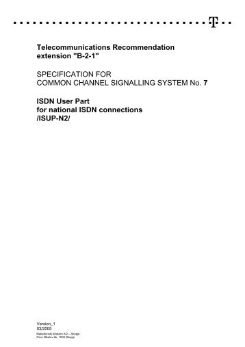 ISDN User Part for national ISDN connections /ISUP-N2