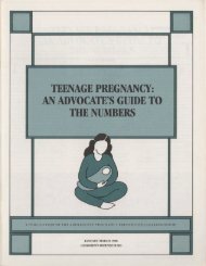 TEENAGE PREGNANCY: AN ADVOCATE'S GUIDE TO