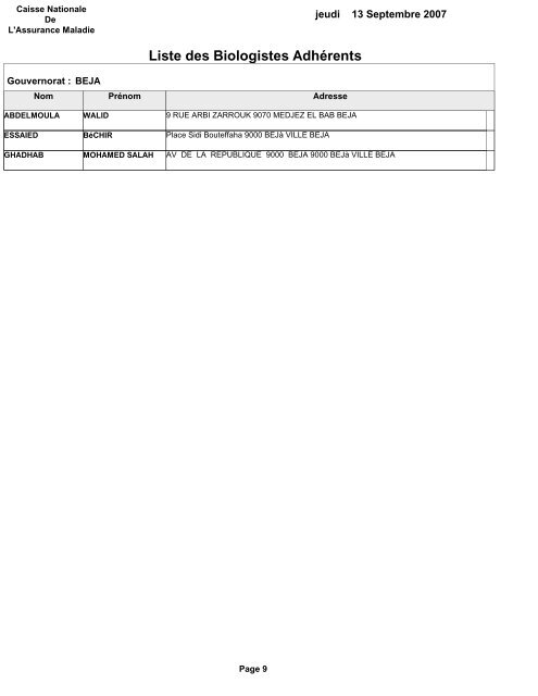 Liste des Biologistes AdhÃ©rents - Cnam.visadb.com