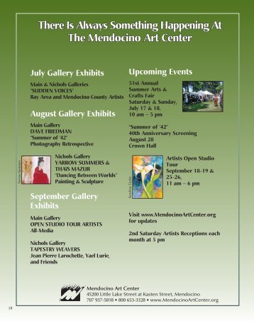 There Is Always Something Happening At The Mendocino Art Center